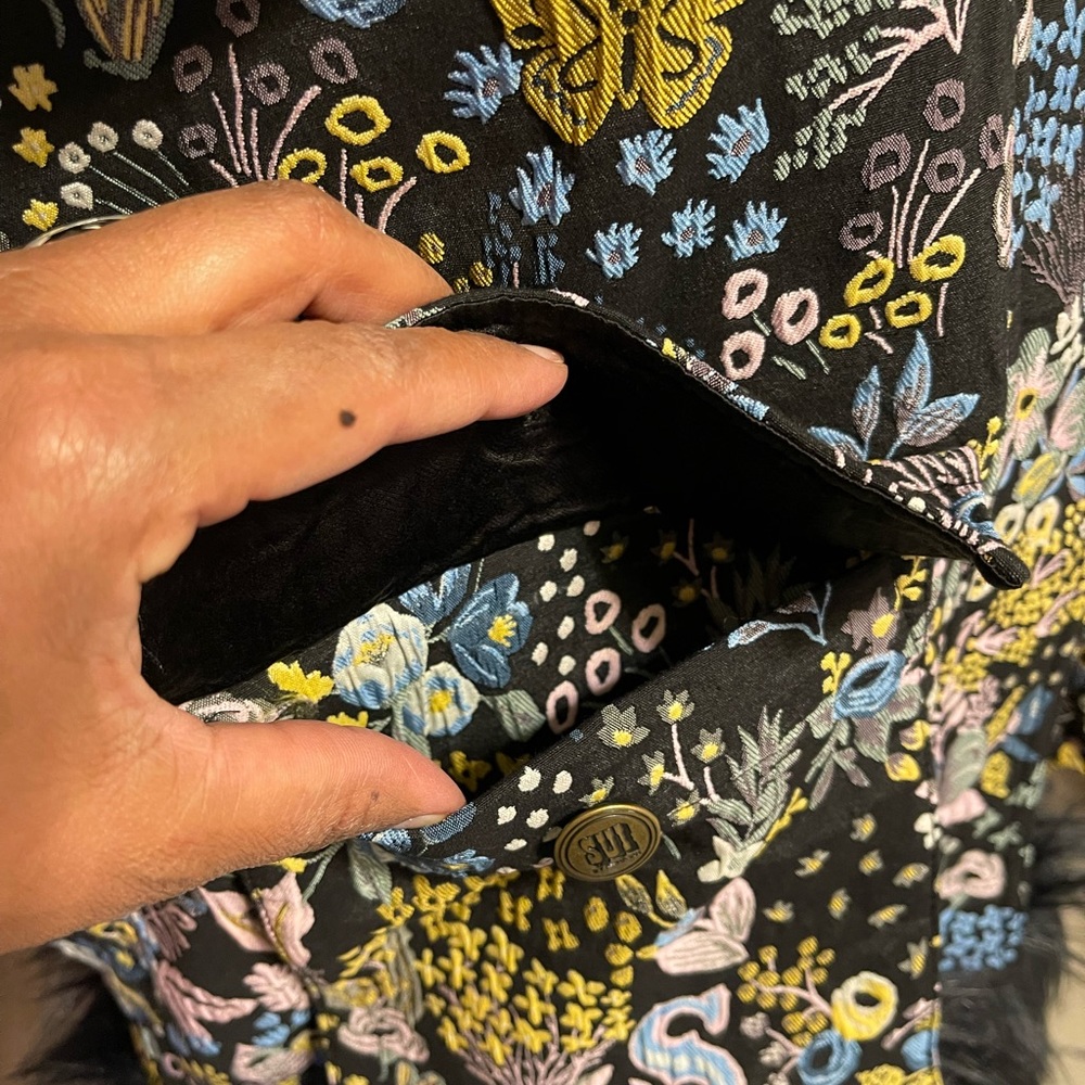 Sui by Anna Sui Colorful Tapestry Fur Vest L - Picture 8 of 17